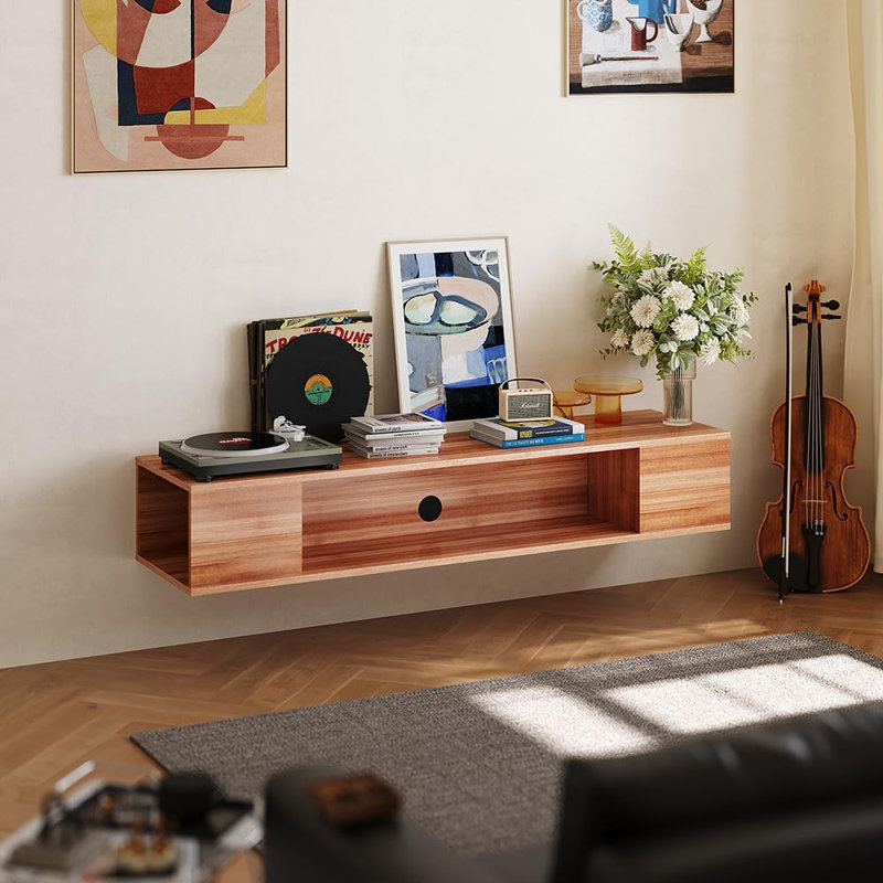 Unfinished TV Stand for TVs up to 55", Brown Wood