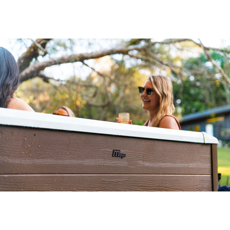 MSpa Round Plug and Play Hot Tub in Brown