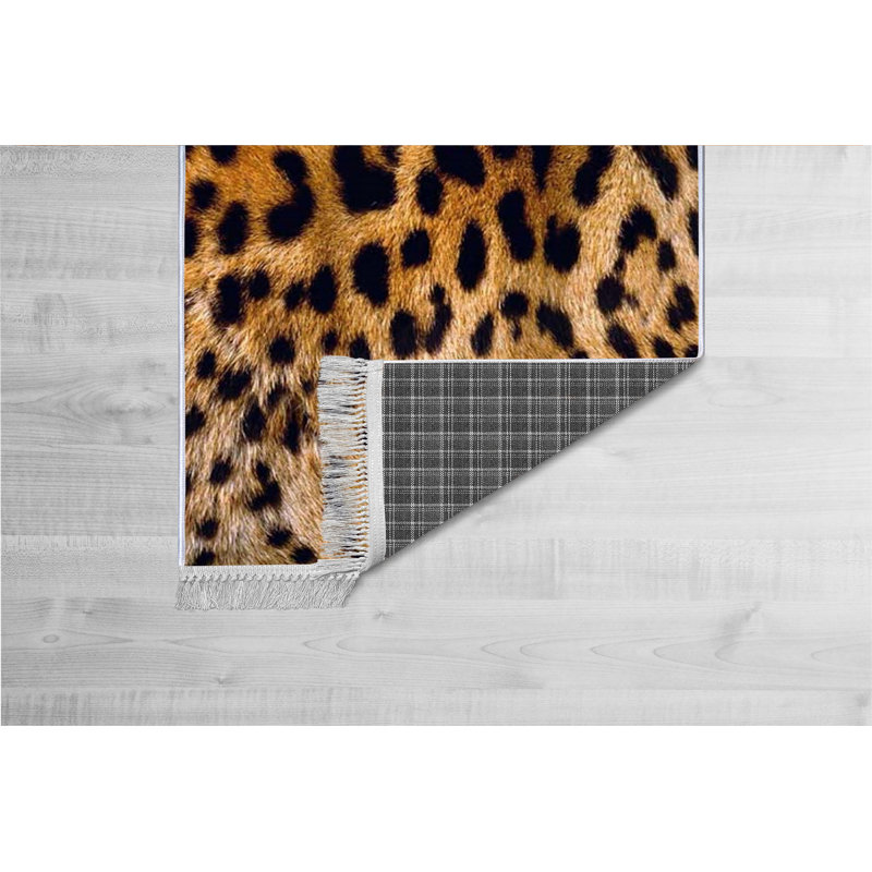 Tapis noir / brun Alarik, Rectangle 2 pi 7 po x 4 pi 11 po