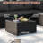 Caradog Wicker 6 - Person Patio Conversation Sets with Cushions, Coffee Table and 44" Fire Pit Table-902256870