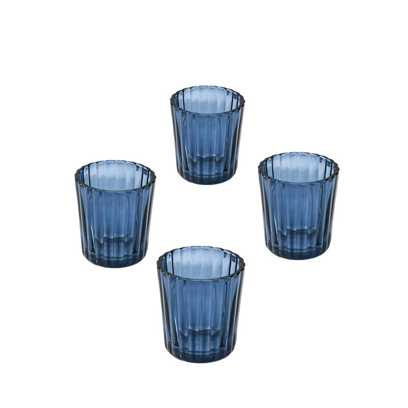 2.5'' H Glass Tabletop Votive Holder, Blue