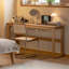 Bureau rectangulaire en bois massif et métal Burlywood-655975371