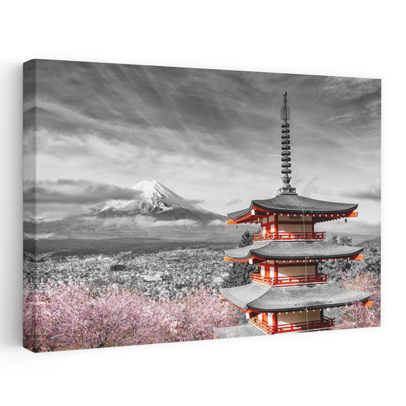 Dashiell Contemporary Art Abstract Contemporary Cherry Tree Architecture Flower Wall Art - Wrapped Canvas Print