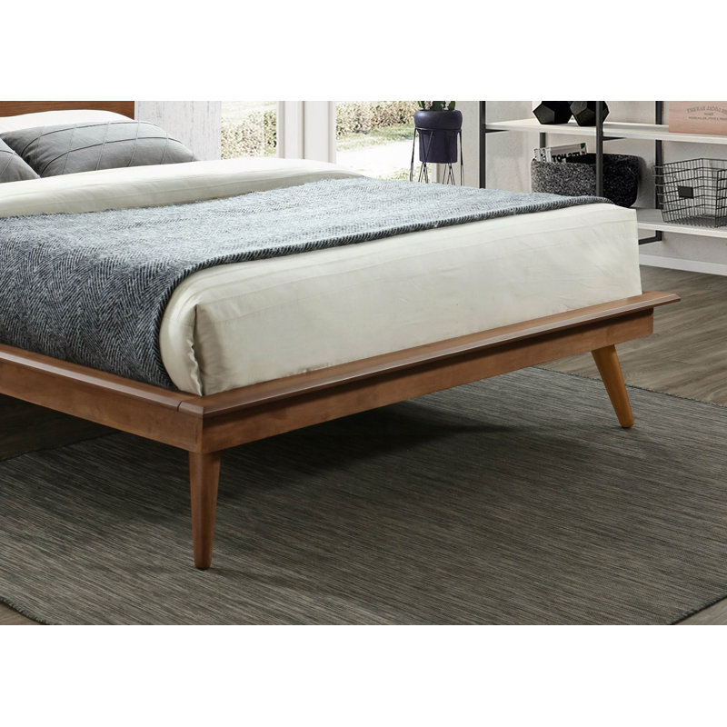 Mobilier de chambre à coucher moderne et élégant avec lit plateforme brun durable, Grand lit