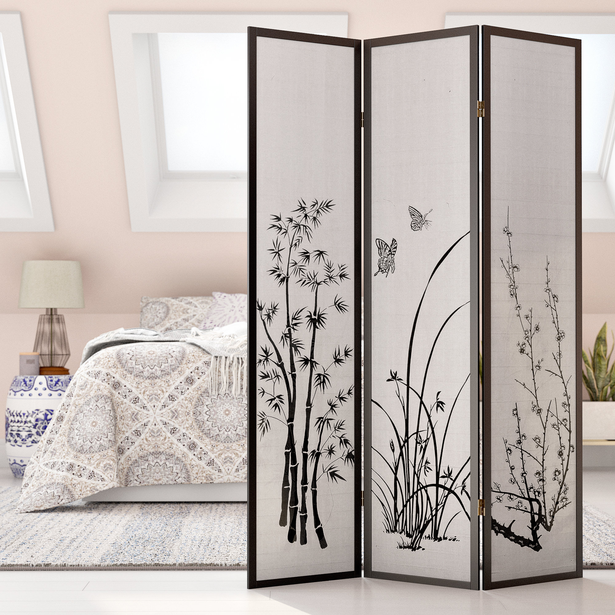 Bungalow Rose Evaline 71'' H Folding Room Divider & Reviews | Wayfair