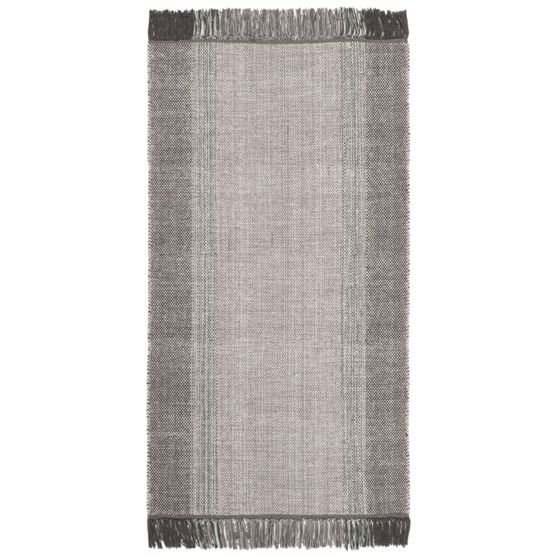 Tapis rayé en coton tissé à la main Zoltan, Tapis de couloir 2 pi 3 po x 7 pi