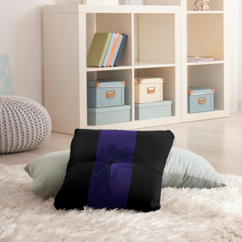 Coussin de sol touffeté baltimore retour, 30 po x 30 po, Noir / Mauve