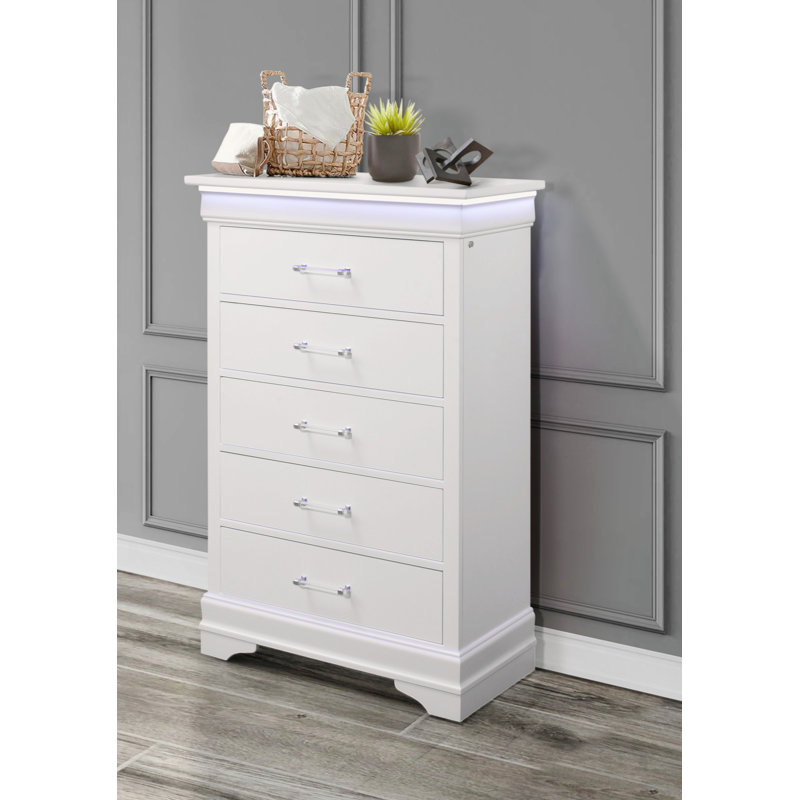 Commode Charleston avec DEL, Blanc
