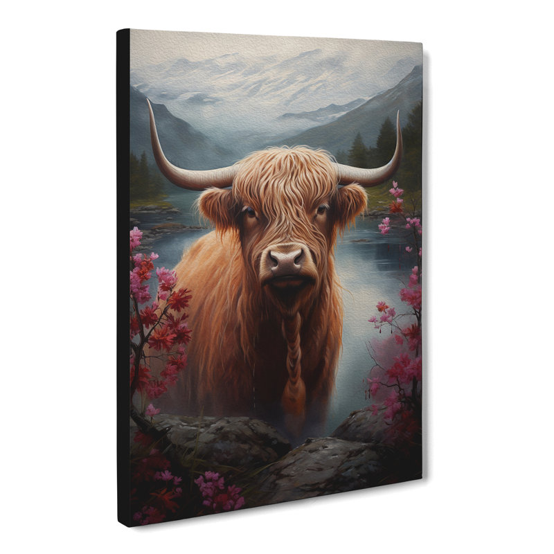Highland Cow Renaissance - Wrapped Canvas, 50cm H x 35cm W x 3cm D