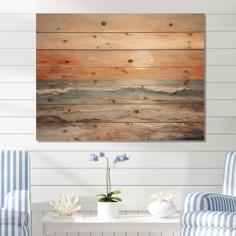 Plemmons - Panneaux de décoration murale bord de mer, H 24 po x l 32 po
