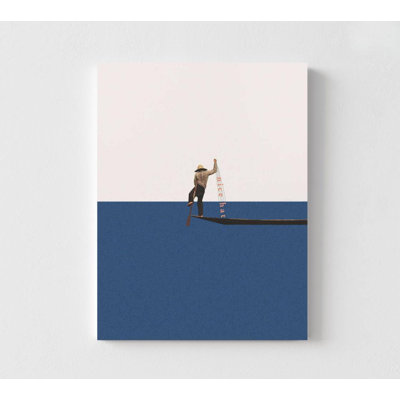 Impression d'art de bateau d'aviron minimaliste - décoration murale moderne maritime