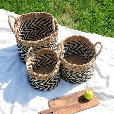 Ensemble de 3 paniers en jute Seagrass ULA