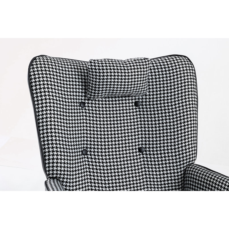 Chaise berçante Latissia, Noir / blanc