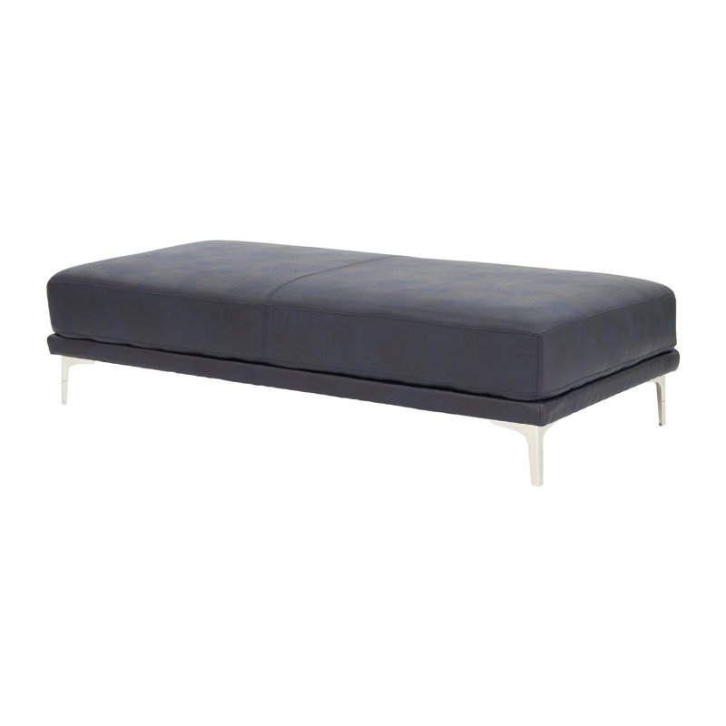 Repose-pieds cocktail en faux cuir Takenori, Bleu