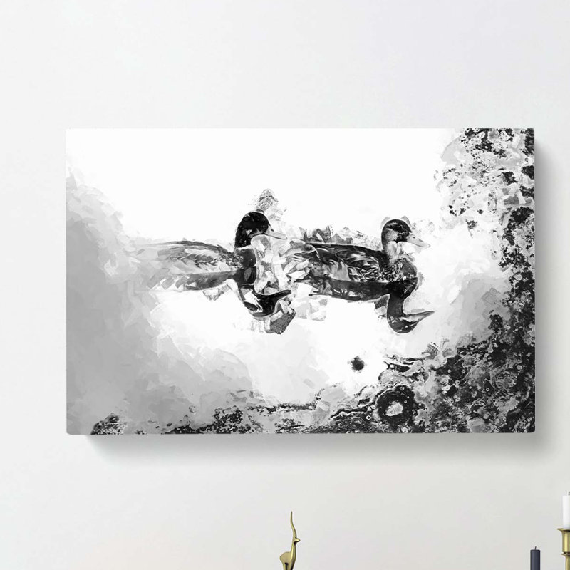 Mallard Ducks In Abstract - Wrapped Canvas, 35cm H x 50cm W x 3cm D