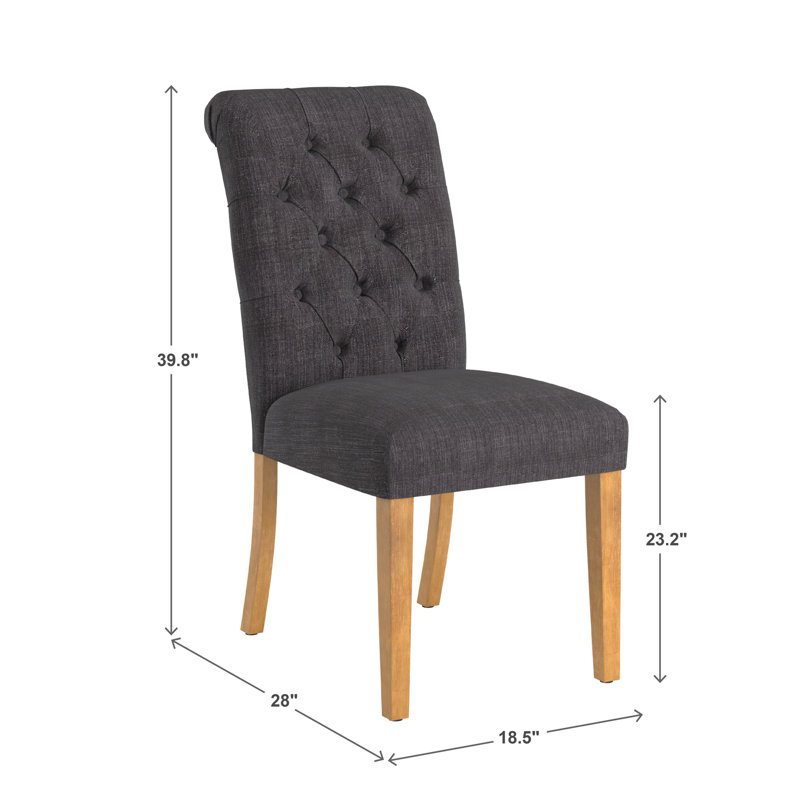 Chaise d'appoint capitonnée Ameriga, Lin / gris foncé