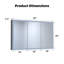 Armoire à pharmacie rectangulaire 48 po x 30 po en aluminium avec miroir, éclairage DEL et horloge, 48 po x 30 po