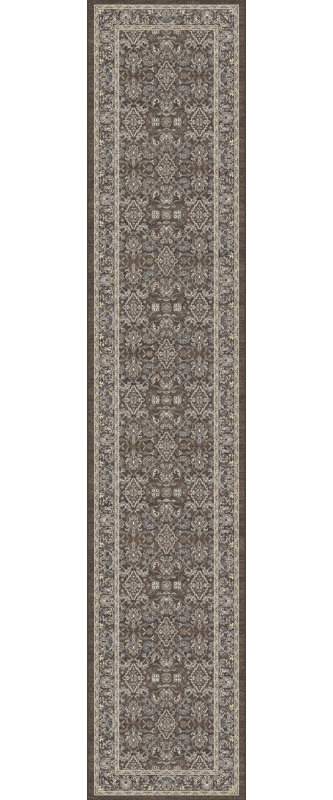 ANCIENT GARDEN 2.2X11 57276-3235 DARK BROWN/BEIGE/BLUE, Runner 2'2" x 11'