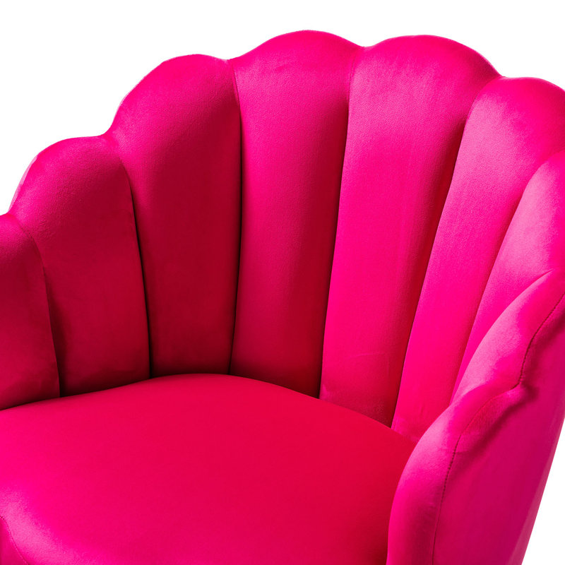 Fauteuil Lilly, Velours fuchsia
