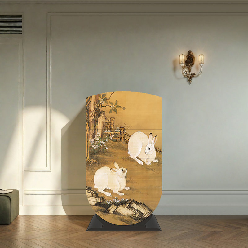 Armoire de rangement multifonctionnelle de salon, Doré