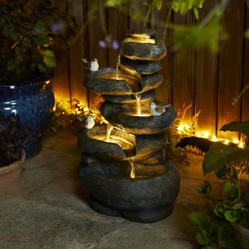 Farhaad Outdoor Sculptural Fountain with Lights