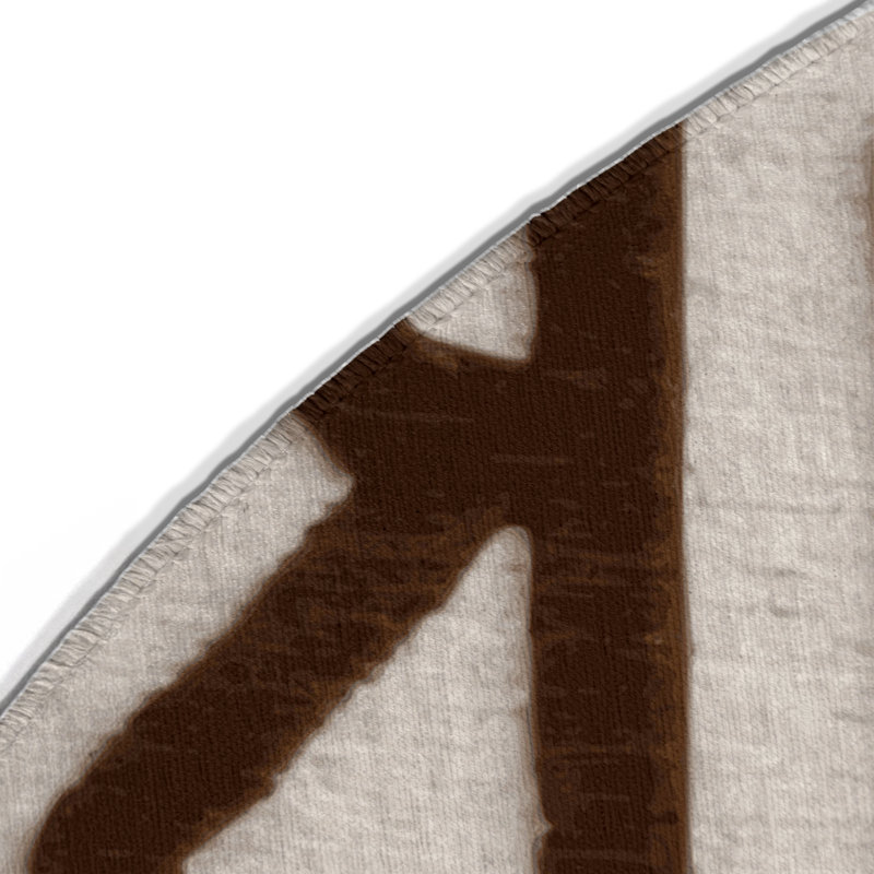 Trellis Beige Indoor and Outdoor Area Rug, Round 5'