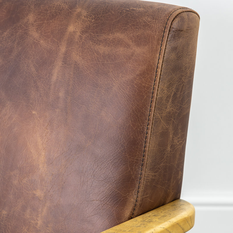 Howton 2 Seater Top Grain Leather Sofa, Brown
