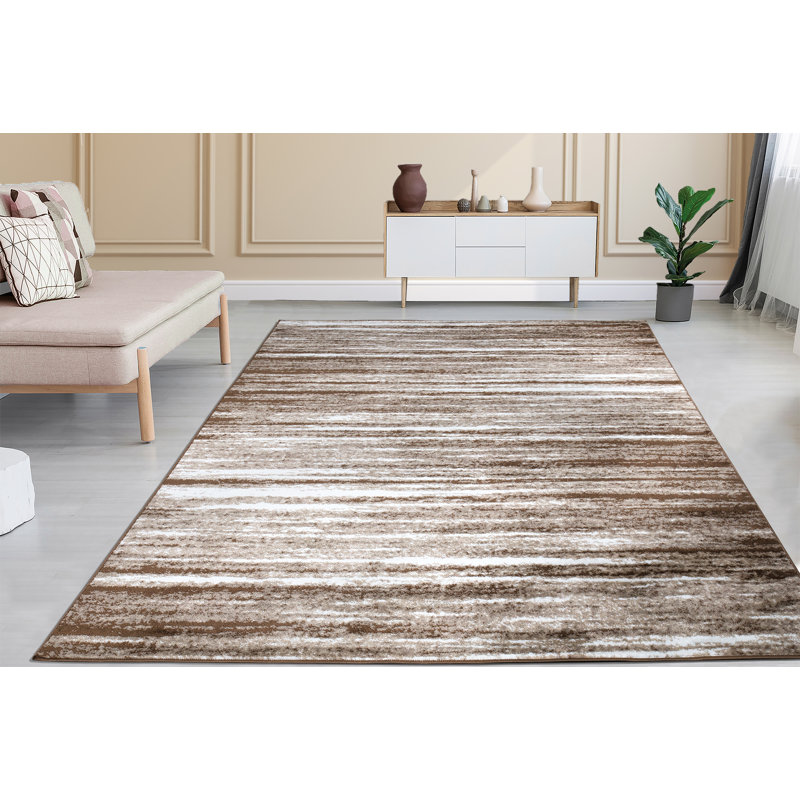 Tapis brun à motif abstrait Gianna, Rectangle 3 pi 11 po x 5 pi 7 po