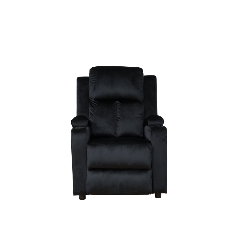 Fauteuil inclinable de 31,5 po de largeur avec 2 porte-gobelets Cunane, Polyester noir