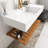 Wall-Mounted Floating White Rectangular Acrylic Integrated Basin With Striped Shelves Layer Bathroom Vanity In Dark Walnut-163598374