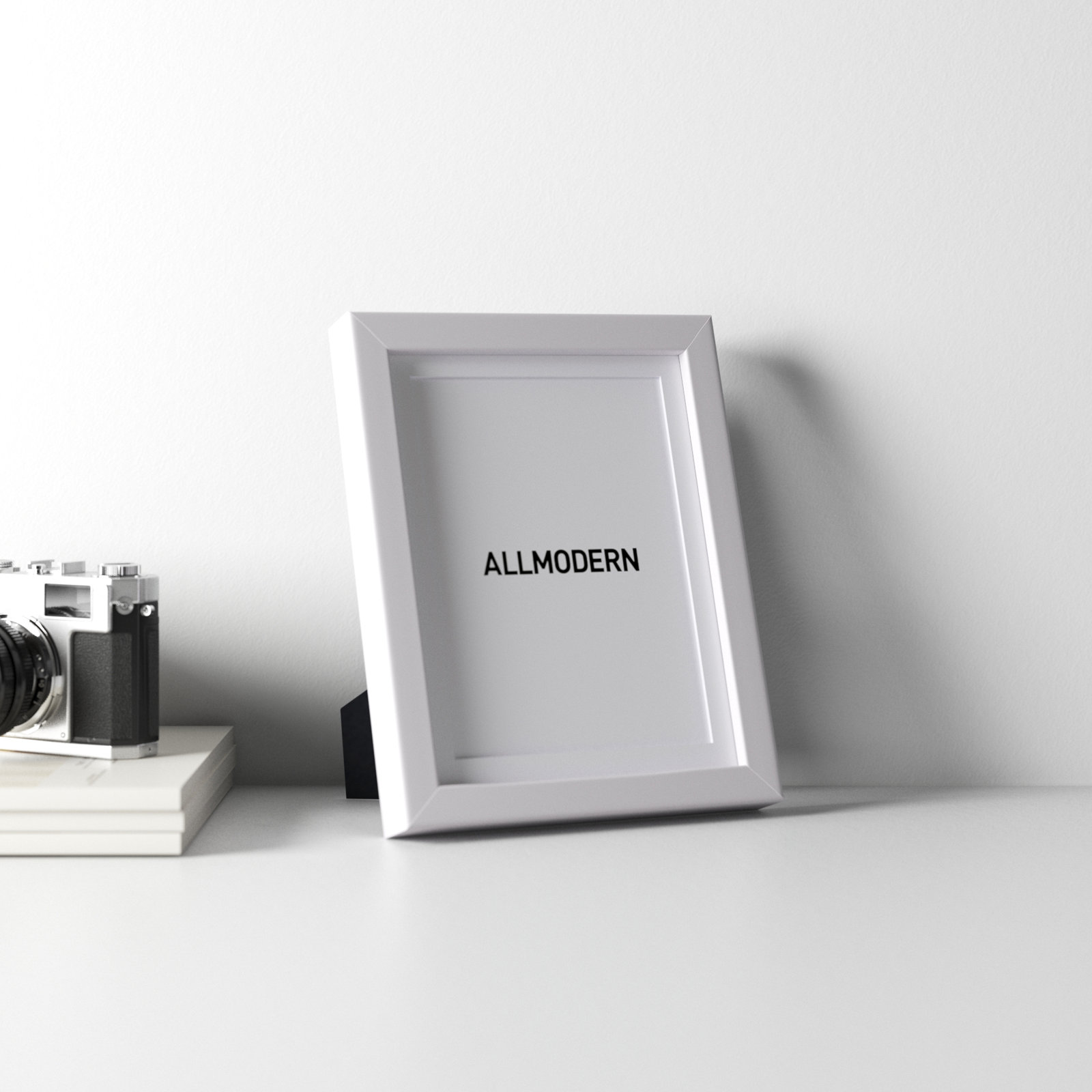 Capullo Wood Matte Picture Frame with Mat, 4" x 6", White