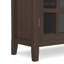 Armoire de rangement bas de style transitionnel en bois massif avec portes vitrées et tablettes réglables Acadian-749139112-676016431