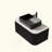 Wall Mounted Floating Bathroom Vanity with Sink Curved Edges Striped Storage Cabinet and Black Rectangular Ceramic Basin-879484045