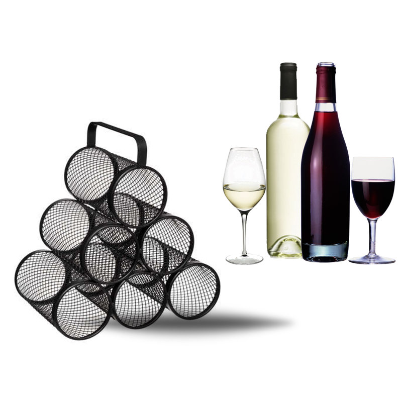 Adamm 6 Bottle Tabletop Wine Bottle Rack Black
