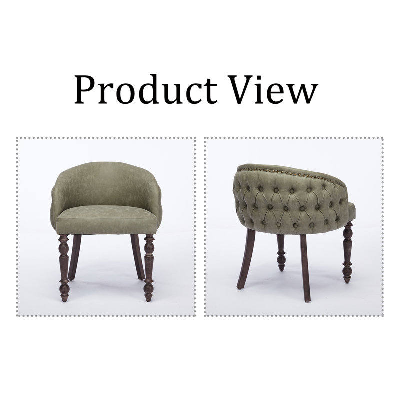 Chaise d'appoint en cuir Emilie, Vert