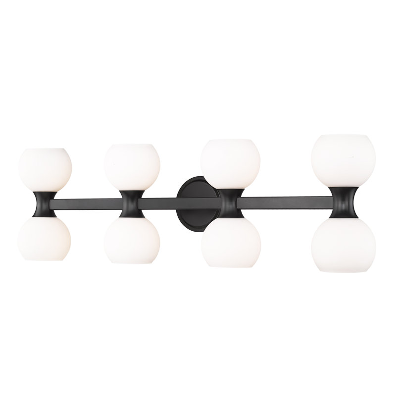 Éclairage pour meuble-lavabo à 8 lumières Nebel, Noir mat