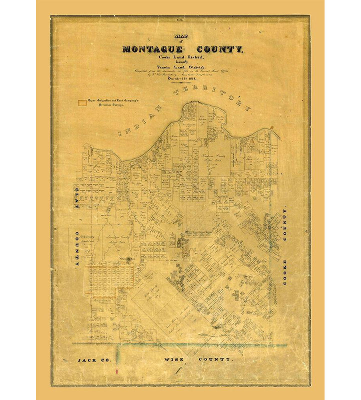 Art sur toile tendue Lark Manor ™ Rosenberg Gallery: Montague County Texas, Rosenberg 1858, H 18 po x l 14 po