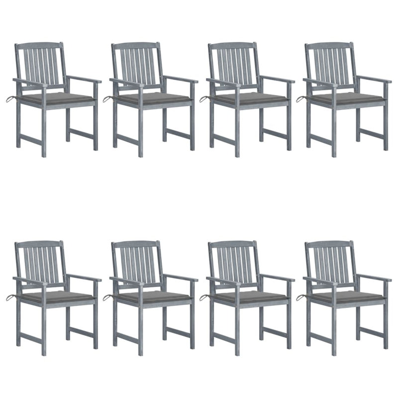 Chaise de patio avec coussins, Gris, Gris
