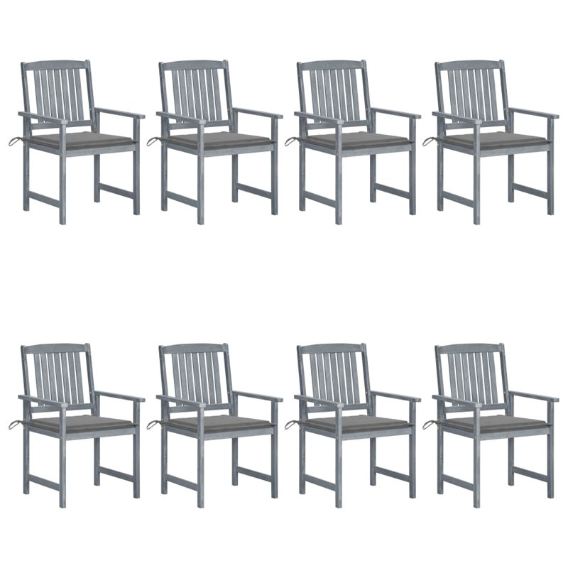 Patio Chair with Cushions, Gray, Gray