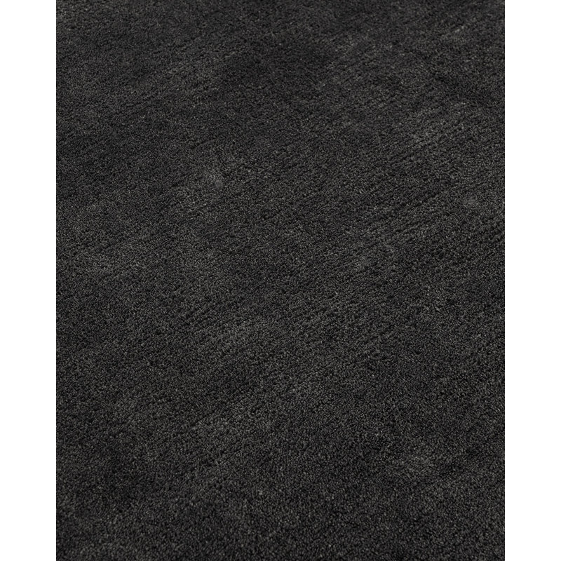 Linen Solid Area Rug in Charcoal