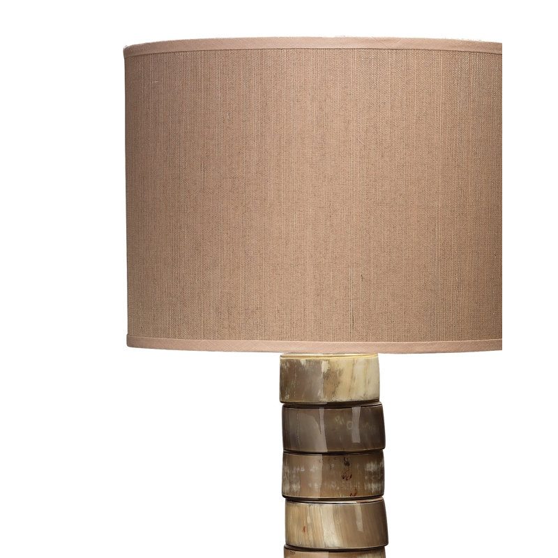 Stacked Floor Lamp, Faux Horn, Elephant Hemp