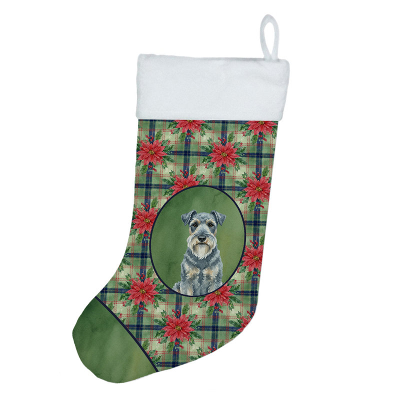 Chaussette de Noël Kerry Blue Terrier PoinsettIas
