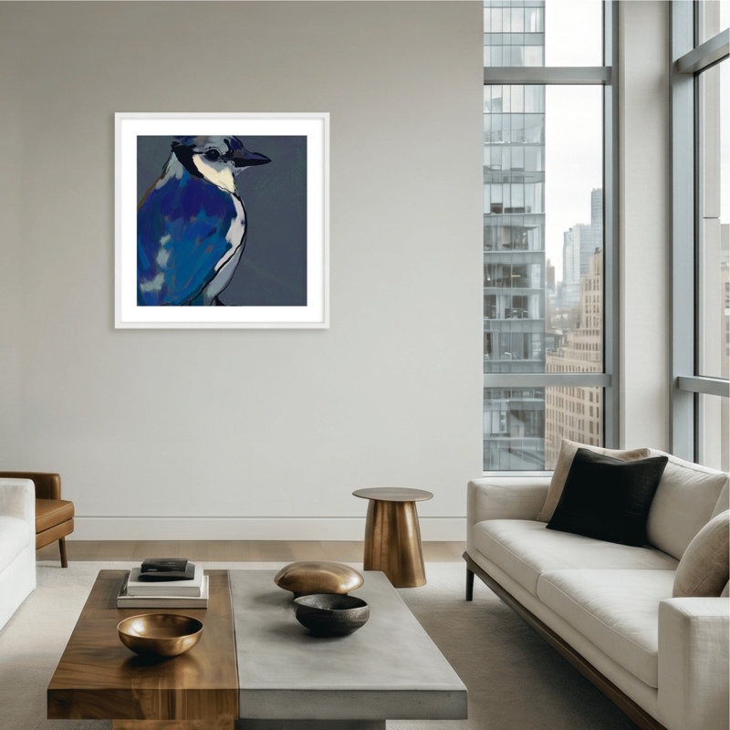 Nature Inspired Azure Aviary, 16" H x 16" W, Framed Canvas, Brown