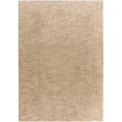 Latwan Solid Color Machine Woven Polyester Area Rug in Brown