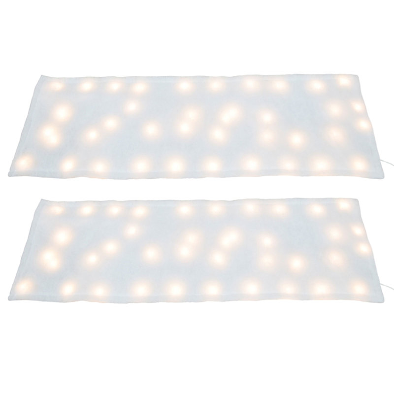  2 Pack Pre-Lit Snow Cover Blanket Holiday Decoration, 48" x 15"