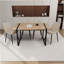 Ensemble de table de salle à manger 5 pièces en bois avec base en métal-1018767662