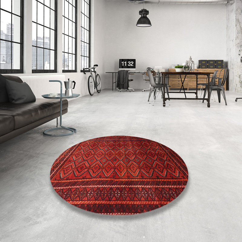 Tapis rouge à motif sud-ouest, Rond 6 pi