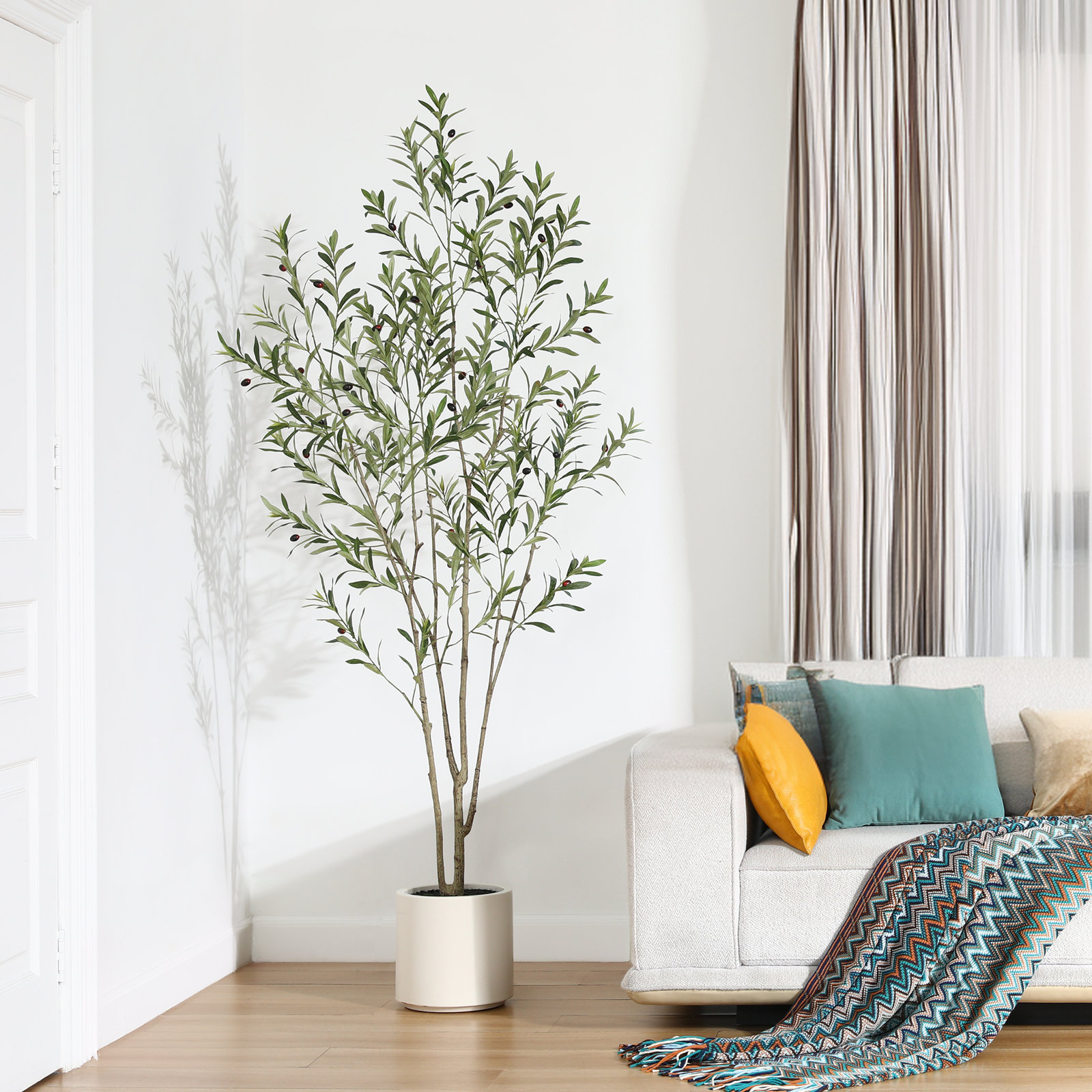Olive Tree in Pot, 84'' H X 24'' W X 24'' D