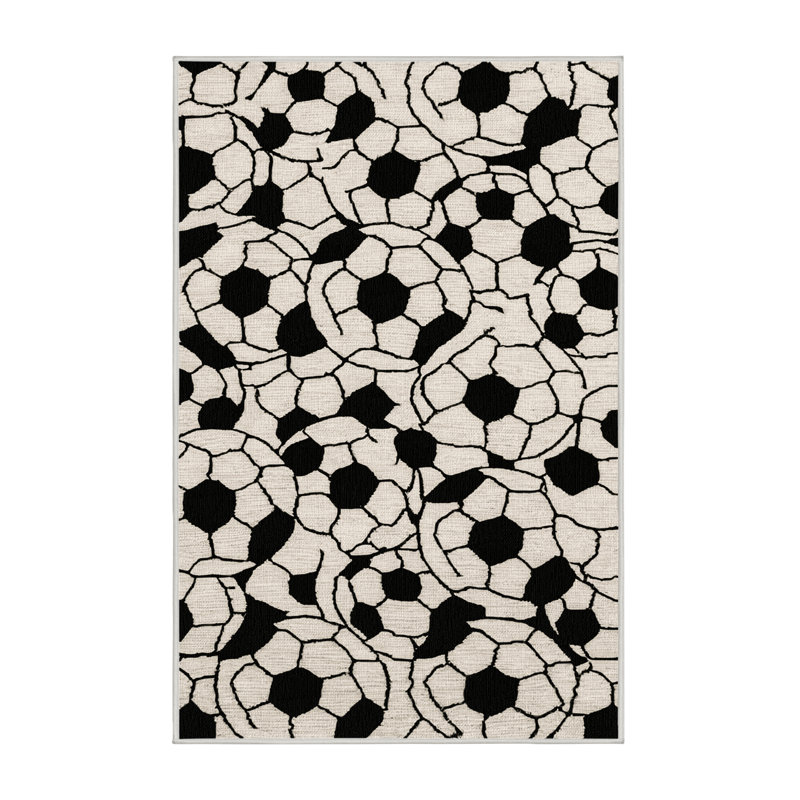  Tapis lavable avec ballon de soccer, Rectangle 5 pi x 7 pi