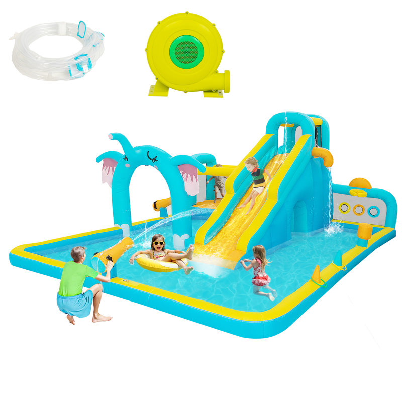 Jeu gonflable avec glissade d'eau Elephant